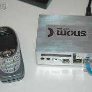 20050315aw SNOM VoIP / 4S Box. Integrated SIP PBX, based on Linux, running on fanless compact system. Configuration stored on a CF card, setup with a PC based wizard. Supports replication against identical system.
